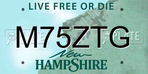 M75ZTG New Hampshire License Plate