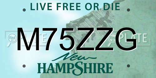 M75ZZG New Hampshire License Plate