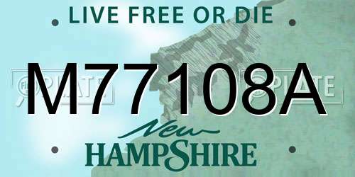 M77108A New Hampshire License Plate