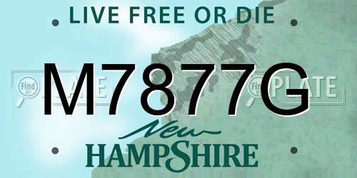 M7877G New Hampshire License Plate