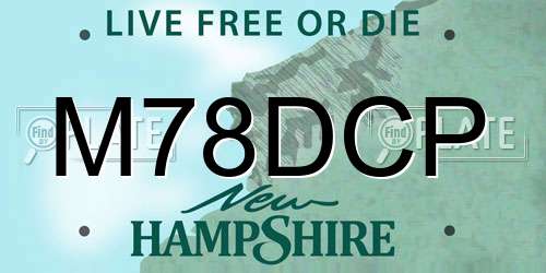 M78DCP New Hampshire License Plate