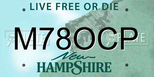 M78OCP New Hampshire License Plate