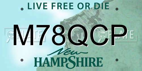 M78QCP New Hampshire License Plate