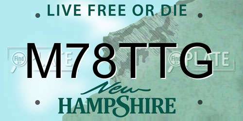 M78TTG New Hampshire License Plate