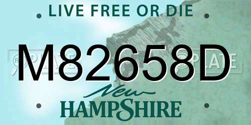 M82658D New Hampshire License Plate