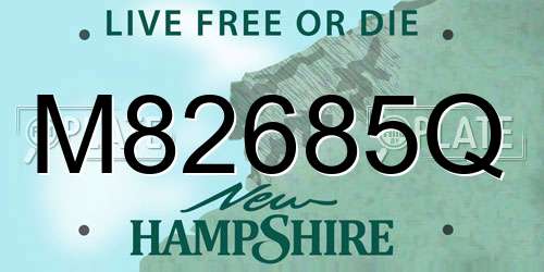 M82685Q New Hampshire License Plate