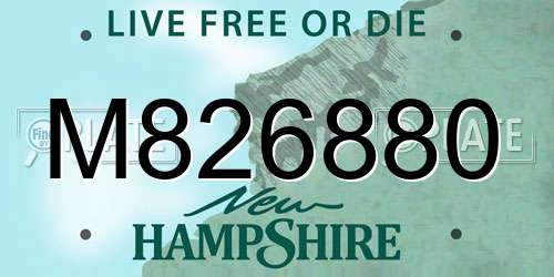 M826880 New Hampshire License Plate