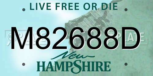 M82688D New Hampshire License Plate