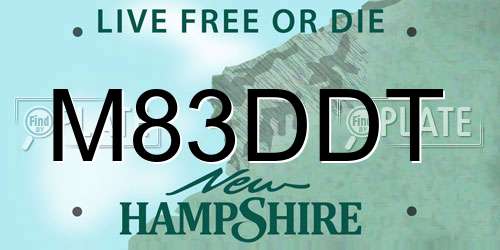 M83DDT New Hampshire License Plate