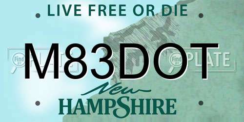 M83DOT New Hampshire License Plate