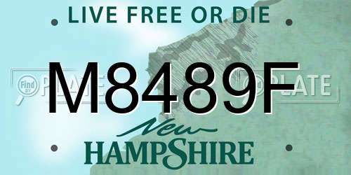 M8489F New Hampshire License Plate