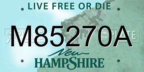 M85270A New Hampshire License Plate