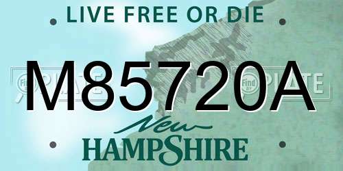 M85720A New Hampshire License Plate