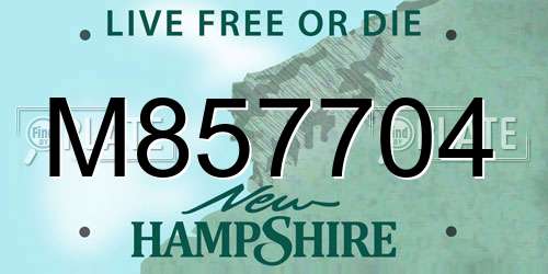 M857704 New Hampshire License Plate