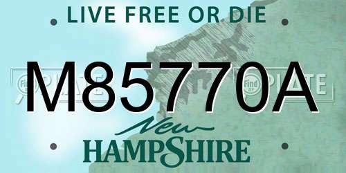 M85770A New Hampshire License Plate