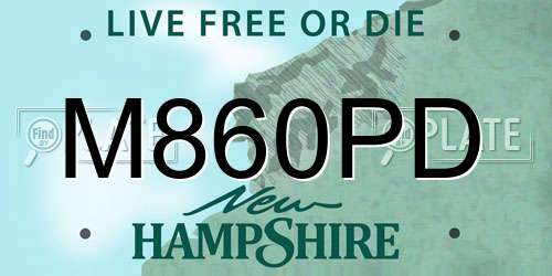 M860PD New Hampshire License Plate