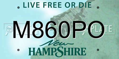 M860PO New Hampshire License Plate