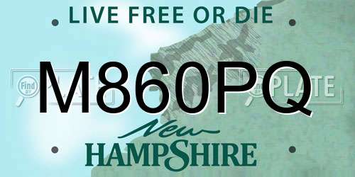 M860PQ New Hampshire License Plate