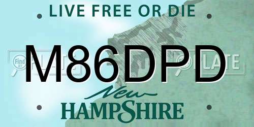 M86DPD New Hampshire License Plate