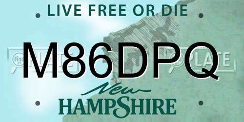 M86DPQ New Hampshire License Plate