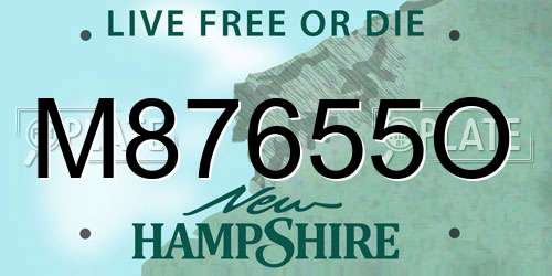 M87655O New Hampshire License Plate