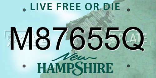 M87655Q New Hampshire License Plate