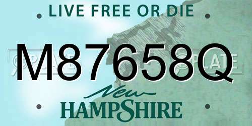 M87658Q New Hampshire License Plate