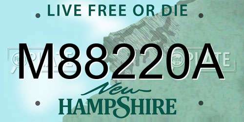 M88220A New Hampshire License Plate