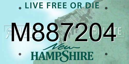 M887204 New Hampshire License Plate