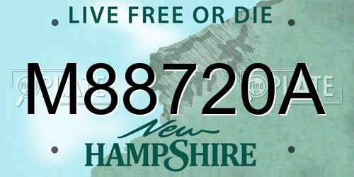 M88720A New Hampshire License Plate