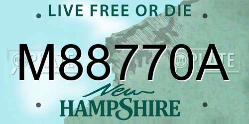 M88770A New Hampshire License Plate