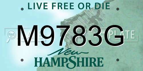 M9783G New Hampshire License Plate