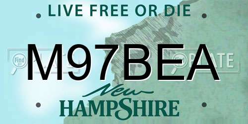 M97BEA New Hampshire License Plate
