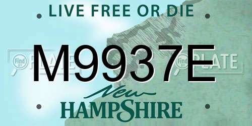 M9937E New Hampshire License Plate