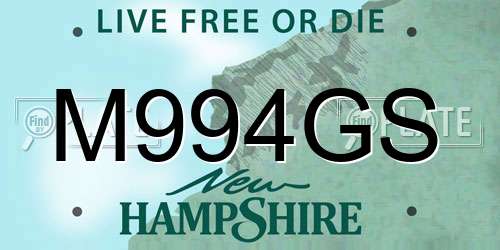 M994GS New Hampshire License Plate