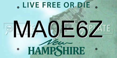 MA0E6Z New Hampshire License Plate