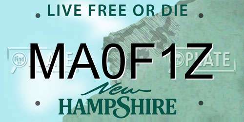 MA0F1Z New Hampshire License Plate