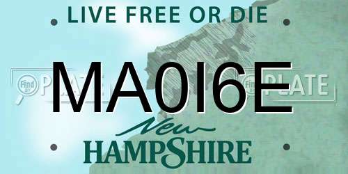 MA0I6E New Hampshire License Plate