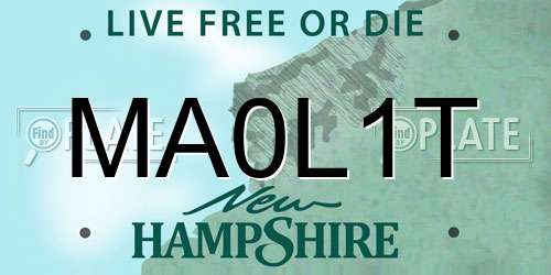 MA0L1T New Hampshire License Plate
