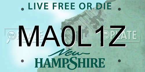 MA0L1Z New Hampshire License Plate