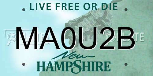 MA0U2B New Hampshire License Plate