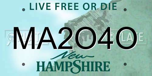 MA2O4O New Hampshire License Plate