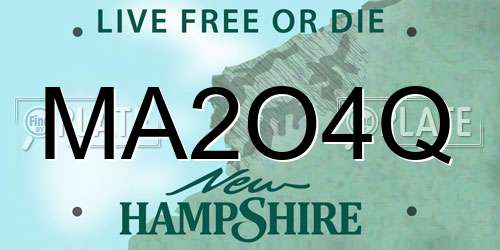 MA2O4Q New Hampshire License Plate