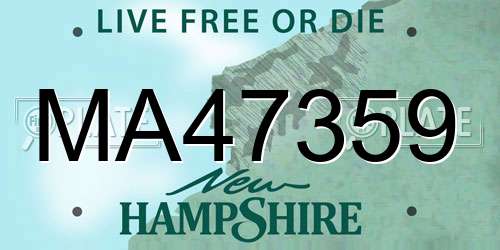 MA47359 New Hampshire License Plate