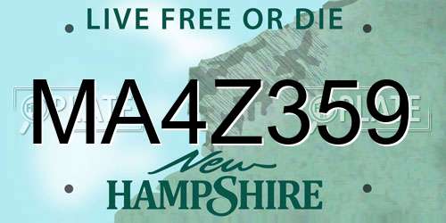 MA4Z359 New Hampshire License Plate