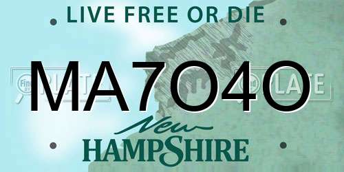 MA7O4O New Hampshire License Plate