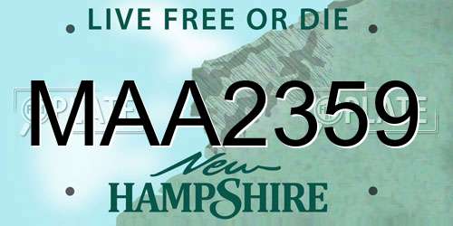 MAA2359 New Hampshire License Plate