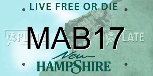 MAB17 New Hampshire License Plate