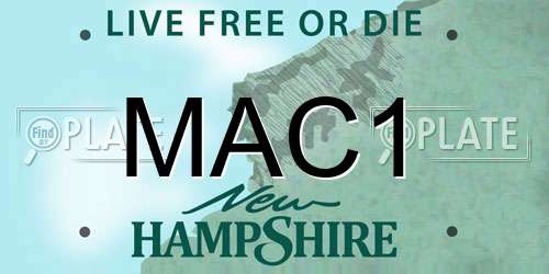 MAC1 New Hampshire License Plate