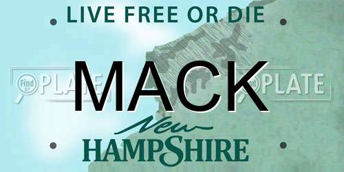 MACK New Hampshire License Plate